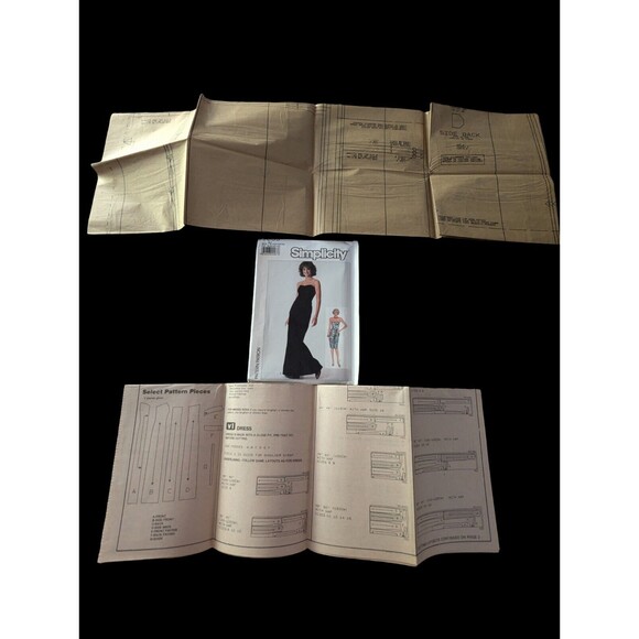 Simplicity Dress Sewing Pattern 7853 Two Length Sheath Dress 12 14 16 Vintage - Picture 3 of 3